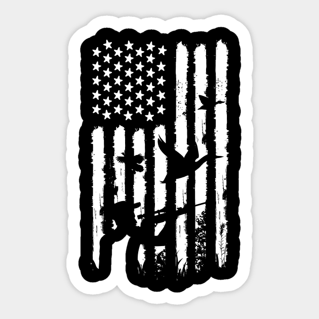 Distressed American Flag Hunting Sticker by Wintrly